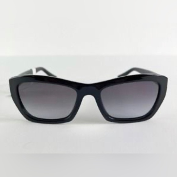 SALVATORE Ferragamo Rectangle Cat Eye Black Sunglasses Gray Anti Reflective UV - Picture 7 of 15